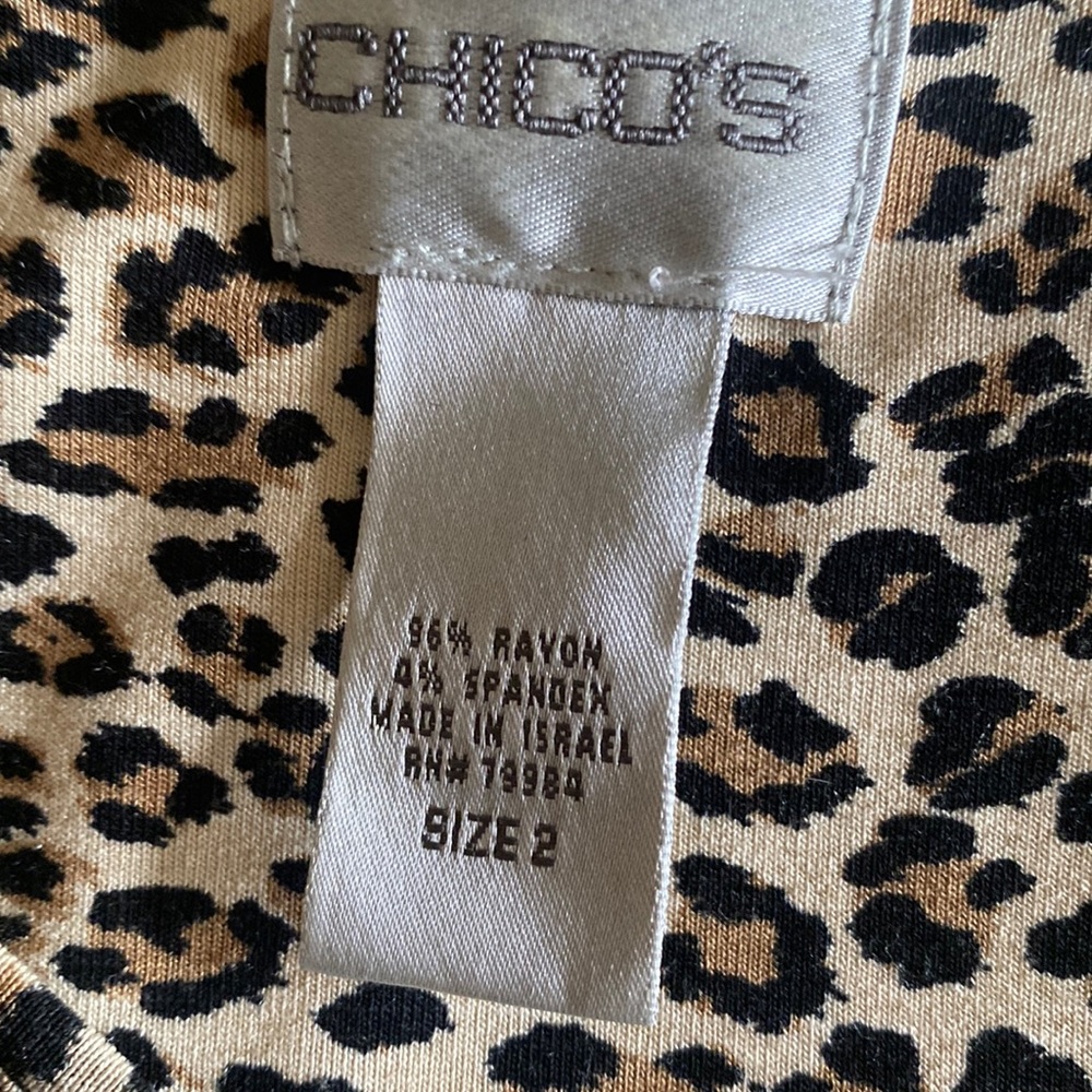 Chicos size 2 animal print blouse long sleeve